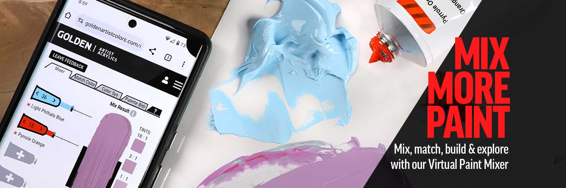 Create your own personal color palette with our new and improved Virtual Paint Mixer.